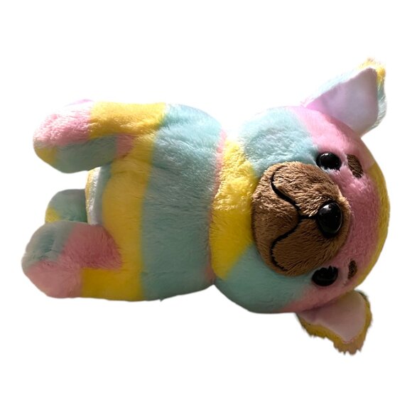 13 inch Amuse Mameshiba San Kyodai Rainbow Shiba Inu Bulldog Plush (Preowned) - Picture 3 of 8